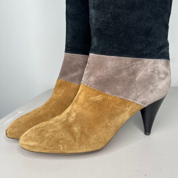 Loeffler Randall Color Block Over The Knee Suede Boots Size 8.5 - Picture 9 of 10